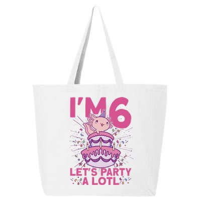 I'm 6 Bday Axolotl Party Cute 6th Birthday Axolotl 25L Jumbo Tote