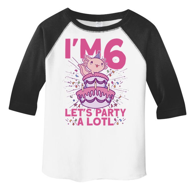 I'm 6 Bday Axolotl Party Cute 6th Birthday Axolotl Toddler Fine Jersey T-Shirt
