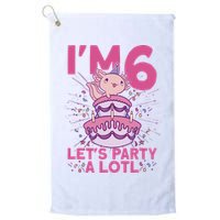 I'm 6 Bday Axolotl Party Cute 6th Birthday Axolotl Golf Towel