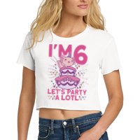 I'm 6 Bday Axolotl Party Cute 6th Birthday Axolotl Crop Top