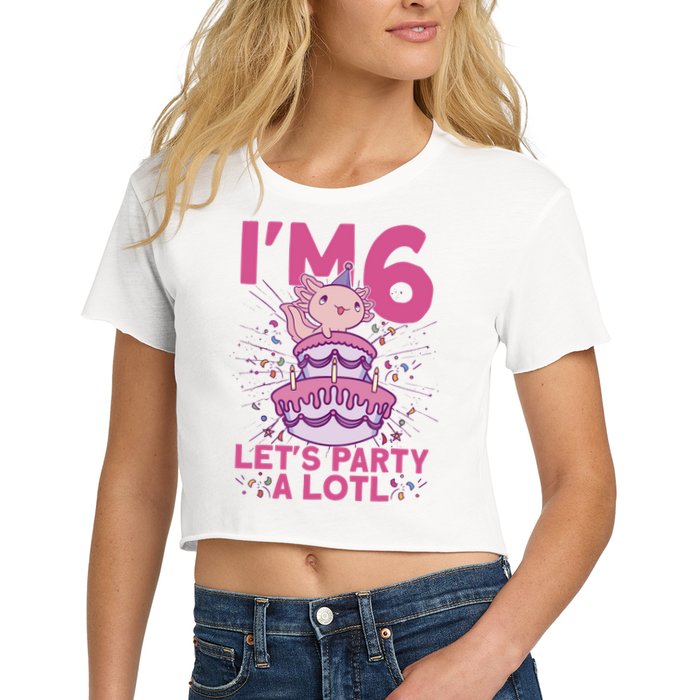 I'm 6 Bday Axolotl Party Cute 6th Birthday Axolotl Crop Top