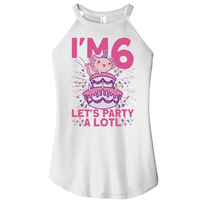 I'm 6 Bday Axolotl Party Cute 6th Birthday Axolotl Women's Perfect Tri Rocker Tank
