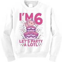 I'm 6 Bday Axolotl Party Cute 6th Birthday Axolotl Kids Sweatshirt