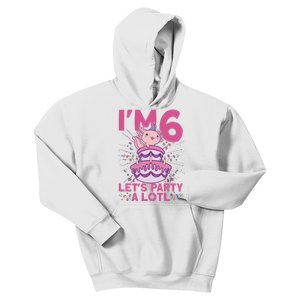 I'm 6 Bday Axolotl Party Cute 6th Birthday Axolotl Kids Hoodie