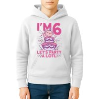 I'm 6 Bday Axolotl Party Cute 6th Birthday Axolotl Kids Hoodie