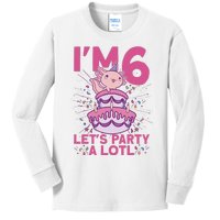 I'm 6 Bday Axolotl Party Cute 6th Birthday Axolotl Kids Long Sleeve Shirt