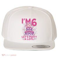 I'm 6 Bday Axolotl Party Cute 6th Birthday Axolotl Wool Snapback Cap