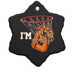 IM 6 Basketball Theme Birthday Party Celebration 6th Ceramic Star Ornament