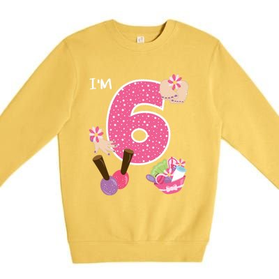 I'm 6 Spa Party Birthday Nail Polish Makeup Birthday Gift Premium Crewneck Sweatshirt