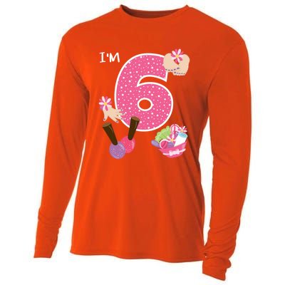 I'm 6 Spa Party Birthday Nail Polish Makeup Birthday Gift Cooling Performance Long Sleeve Crew