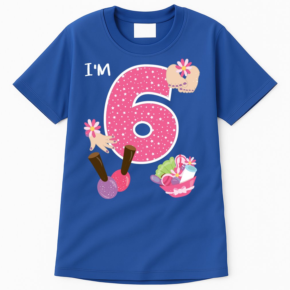 I'm 6 Spa Party Birthday Nail Polish Makeup Birthday Gift Tall T-Shirt