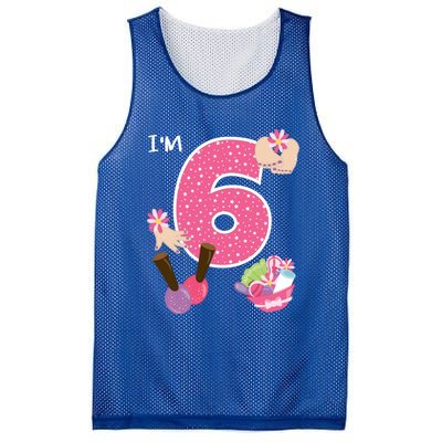 I'm 6 Spa Party Birthday Nail Polish Makeup Birthday Gift Mesh Reversible Basketball Jersey Tank