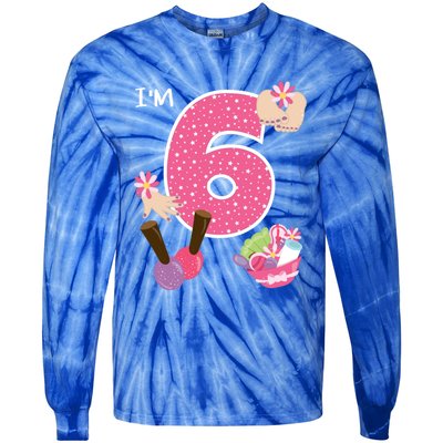 I'm 6 Spa Party Birthday Nail Polish Makeup Birthday Gift Tie-Dye Long Sleeve Shirt