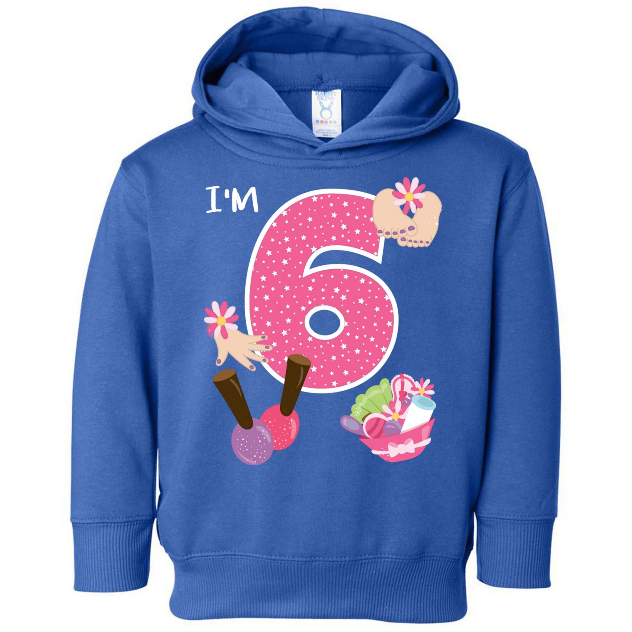 I'm 6 Spa Party Birthday Nail Polish Makeup Birthday Gift Toddler Hoodie