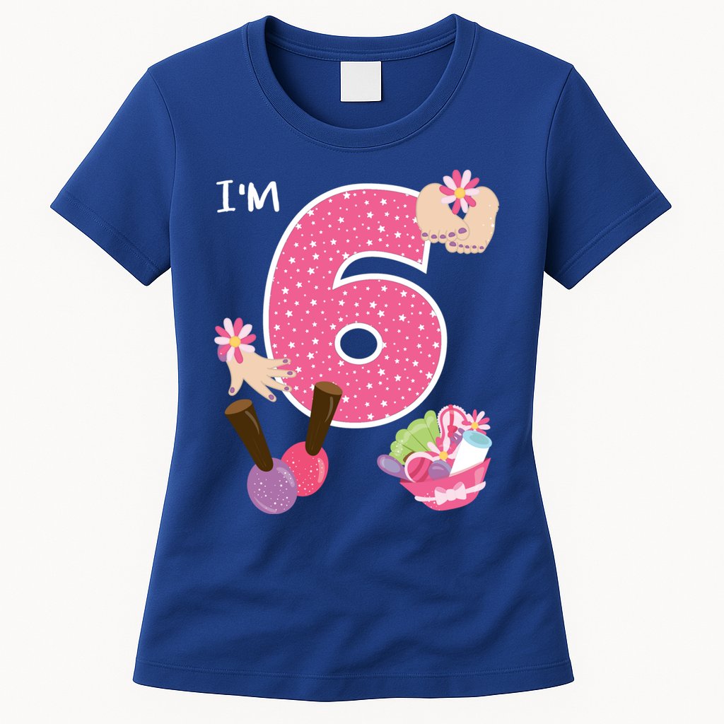 I'm 6 Spa Party Birthday Nail Polish Makeup Birthday Gift Womens T-Shirt