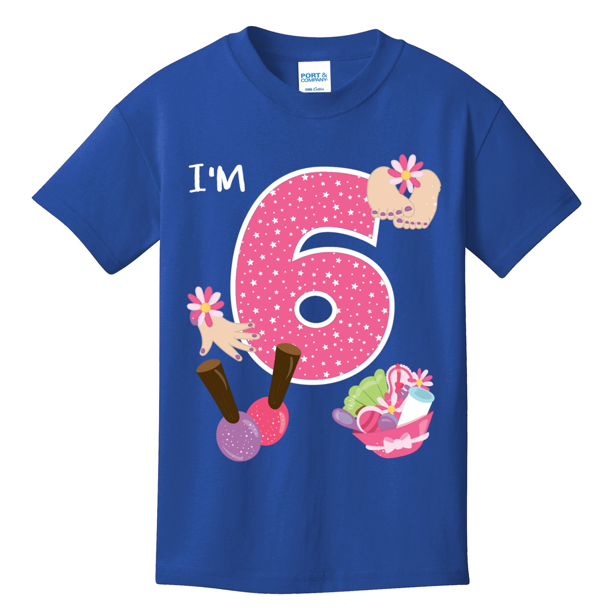I'm 6 Spa Party Birthday Nail Polish Makeup Birthday Gift Kids T-Shirt