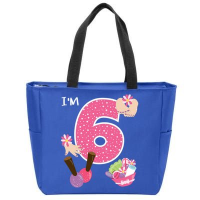 I'm 6 Spa Party Birthday Nail Polish Makeup Birthday Gift Zip Tote Bag