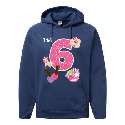 I'm 6 Spa Party Birthday Nail Polish Makeup Birthday Gift Performance Fleece Hoodie