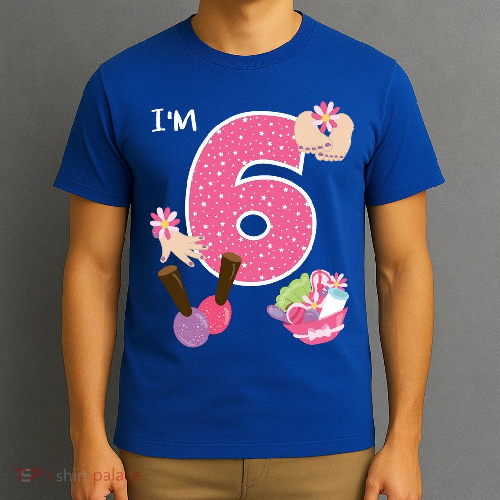 I'm 6 Spa Party Birthday Nail Polish Makeup Birthday Gift T-Shirt
