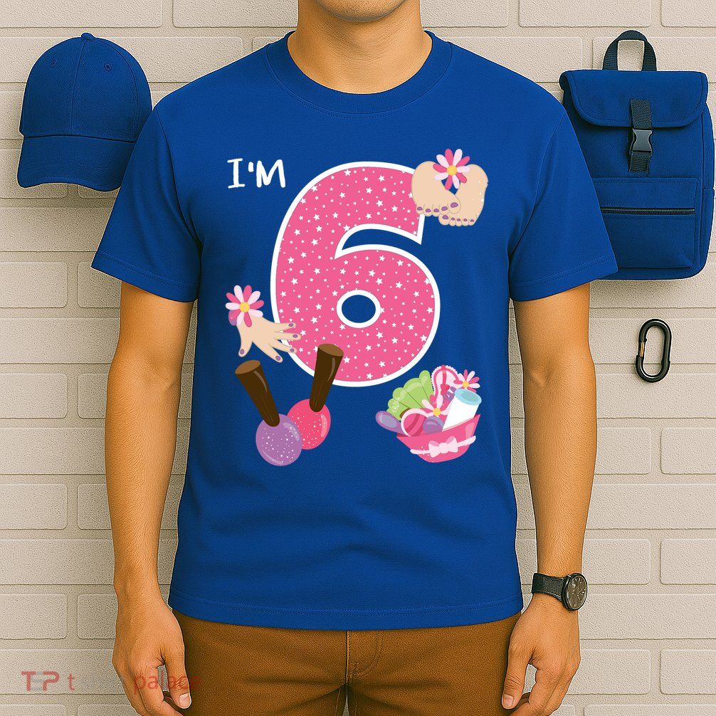 I'm 6 Spa Party Birthday Nail Polish Makeup Birthday Gift T-Shirt