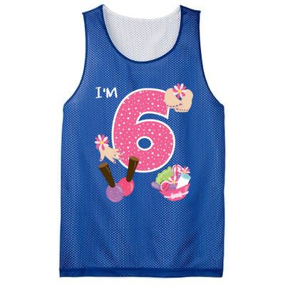 I'm 6 Spa Party Birthday Nail Polish Makeup Birthday Gift Mesh Reversible Basketball Jersey Tank