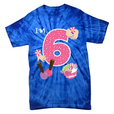 I'm 6 Spa Party Birthday Nail Polish Makeup Birthday Gift Tie-Dye T-Shirt