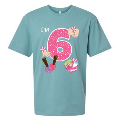 I'm 6 Spa Party Birthday Nail Polish Makeup Birthday Gift Sueded Cloud Jersey T-Shirt