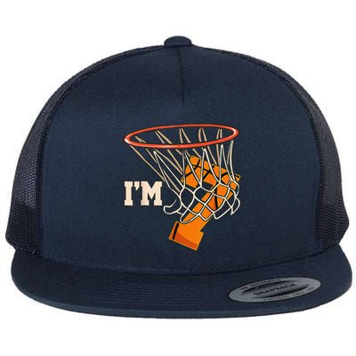 Im 7 Basketball Theme Birthday Party Celebration 7th Flat Bill Trucker Hat