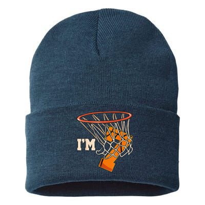 Im 7 Basketball Theme Birthday Party Celebration 7th Sustainable Knit Beanie