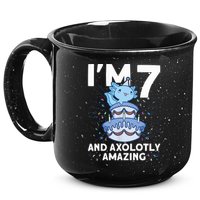 I'm 7 Bday Axolotl Party Cute 7th Birthday Axolotl 15oz Campfire Ceramic Mug