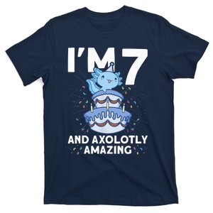 I'm 7 Bday Axolotl Party Cute 7th Birthday Axolotl T-Shirt