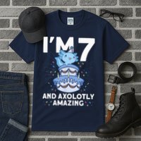 I'm 7 Bday Axolotl Party Cute 7th Birthday Axolotl Tall T-Shirt