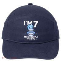 I'm 7 Bday Axolotl Party Cute 7th Birthday Axolotl 7-Panel Snapback Hat
