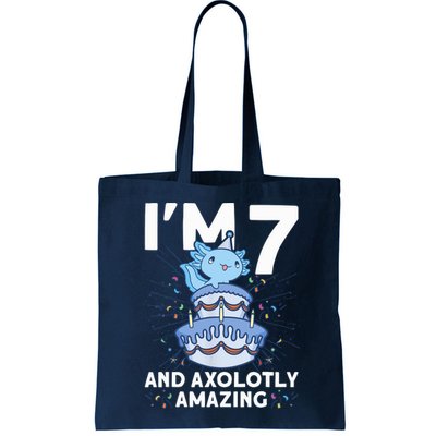 I'm 7 Bday Axolotl Party Cute 7th Birthday Axolotl Bag