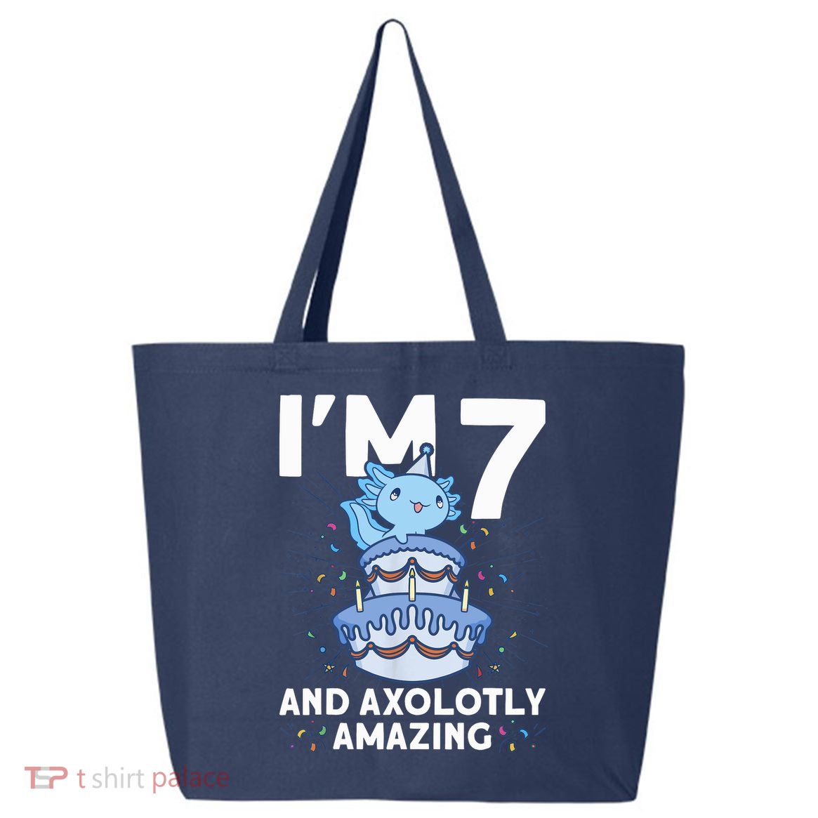 I'm 7 Bday Axolotl Party Cute 7th Birthday Axolotl 25L Jumbo Tote