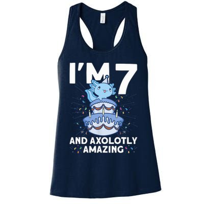 I'm 7 Bday Axolotl Party Cute 7th Birthday Axolotl Womens Tank Top