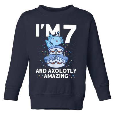 I'm 7 Bday Axolotl Party Cute 7th Birthday Axolotl Toddler Sweatshirt