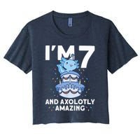 I'm 7 Bday Axolotl Party Cute 7th Birthday Axolotl Crop Top