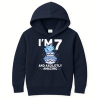 I'm 7 Bday Axolotl Party Cute 7th Birthday Axolotl Kids Hoodie