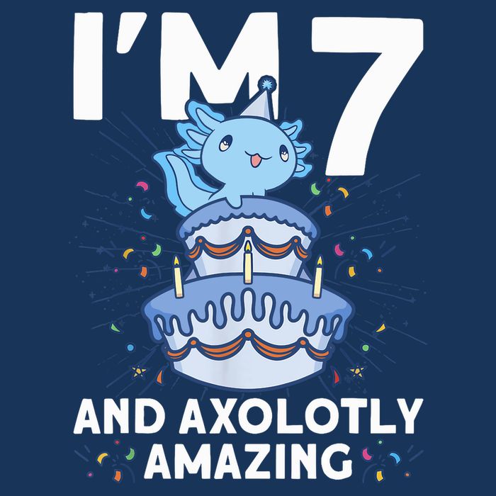 I'm 7 Bday Axolotl Party Cute 7th Birthday Axolotl Kids Hoodie