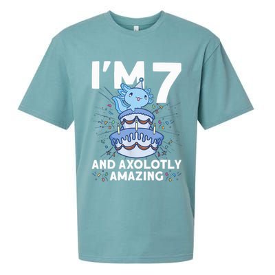 I'm 7 Bday Axolotl Party Cute 7th Birthday Axolotl Sueded Cloud Jersey T-Shirt
