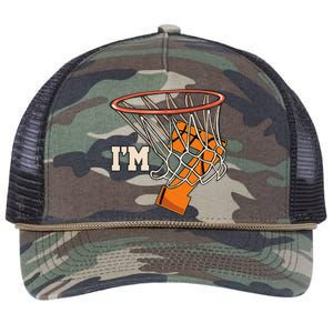 IM 7 Basketball Theme Birthday Party Celebration 7th Retro Rope Trucker Hat Cap