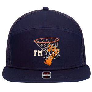 IM 7 Basketball Theme Birthday Party Celebration 7th 7 Panel Mesh Trucker Snapback Hat