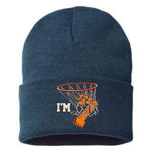 IM 7 Basketball Theme Birthday Party Celebration 7th Sustainable Knit Beanie