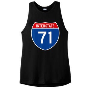 I 71 Interstate Highway Shield Sign A1 Funny Ladies PosiCharge Tri-Blend Wicking Tank