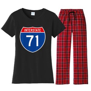 I 71 Interstate Highway Shield Sign A1 Funny Women's Flannel Pajama Set