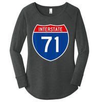 I 71 Interstate Highway Shield Sign A1 Funny Women's Perfect Tri Tunic Long Sleeve Shirt