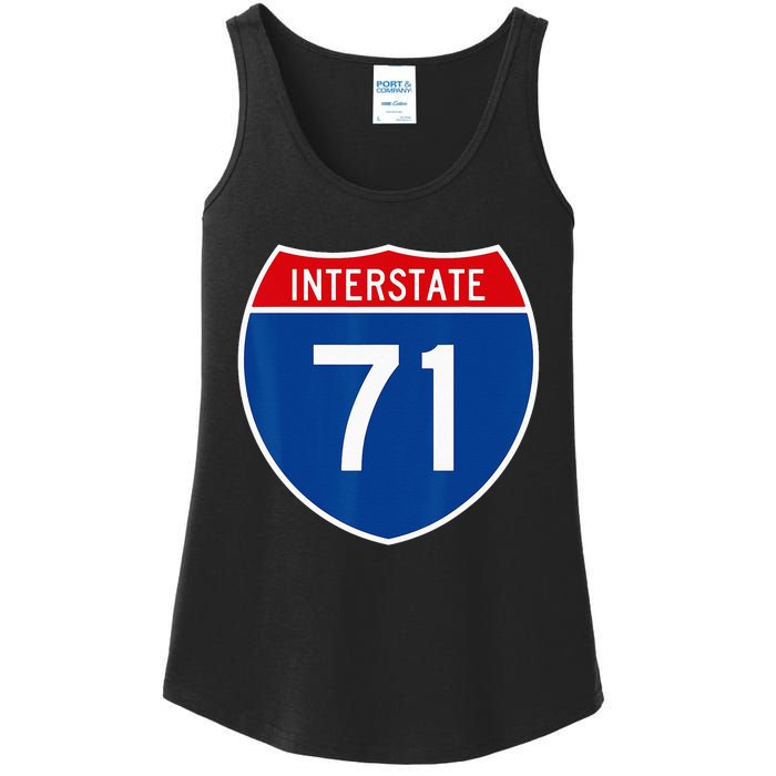 I 71 Interstate Highway Shield Sign A1 Funny Ladies Essential Tank