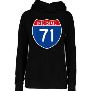 I 71 Interstate Highway Shield Sign A1 Funny Womens Funnel Neck Pullover Hood