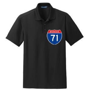 I 71 Interstate Highway Shield Sign A1 Funny Dry Zone Grid Polo